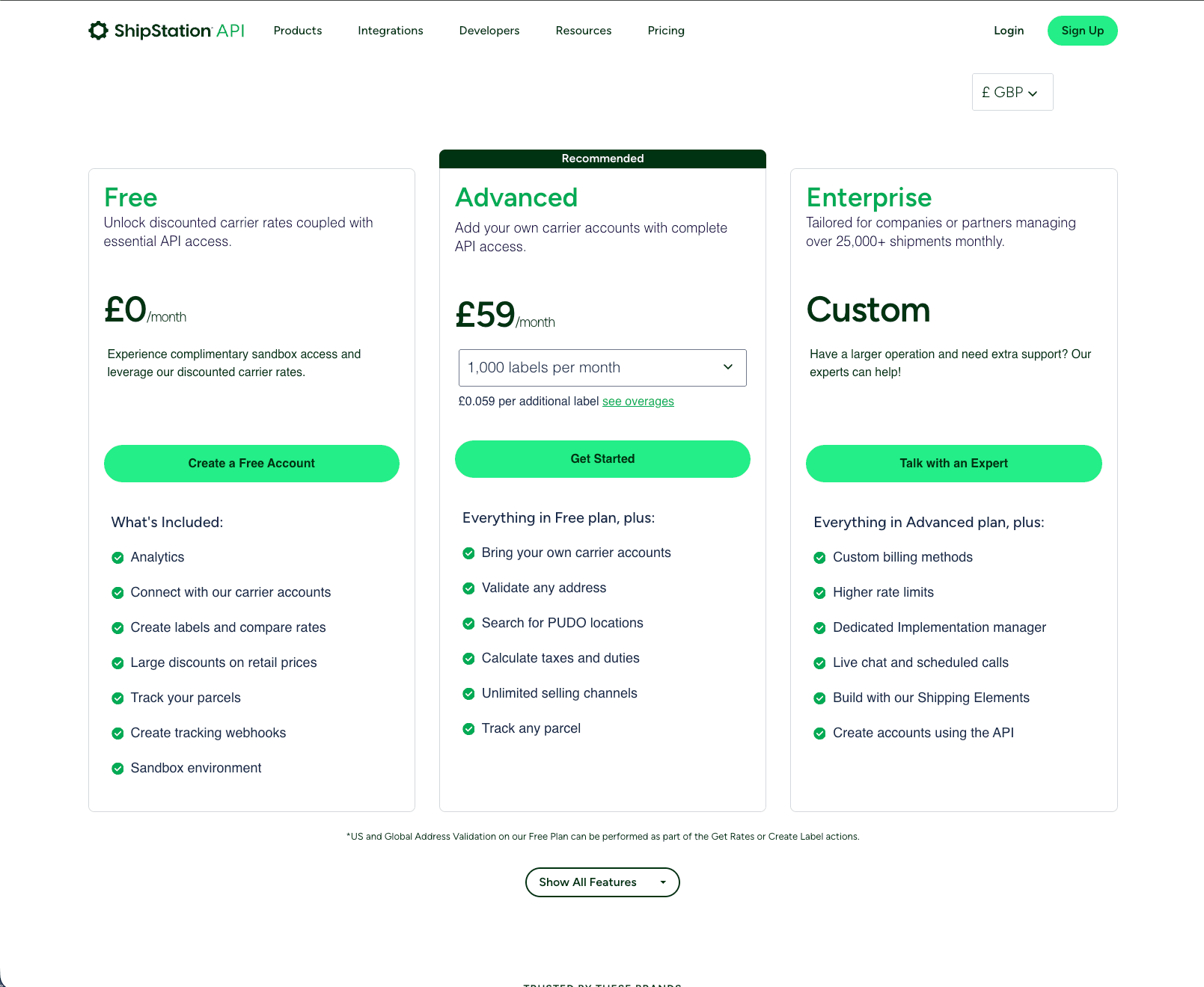 ShipEngine Pricing preview